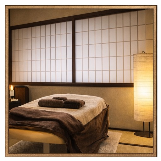 施術ベッドのある和室